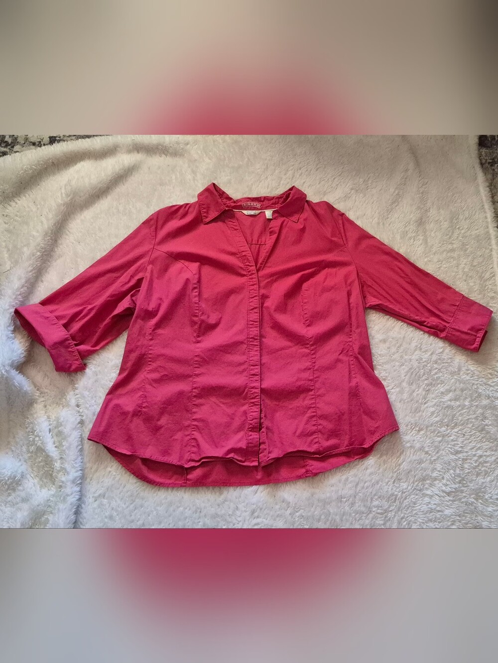 Riders by Lee Bright Pink Button-Front Collared Shirt